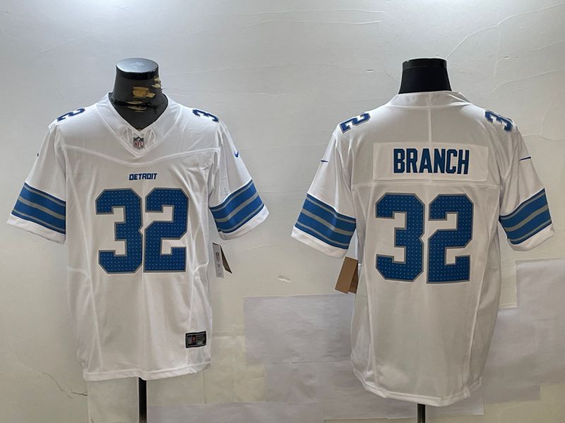 Men Detroit Lions #32 Branch White three generations 2024 Nike Limited NFL Jersey style 1->->